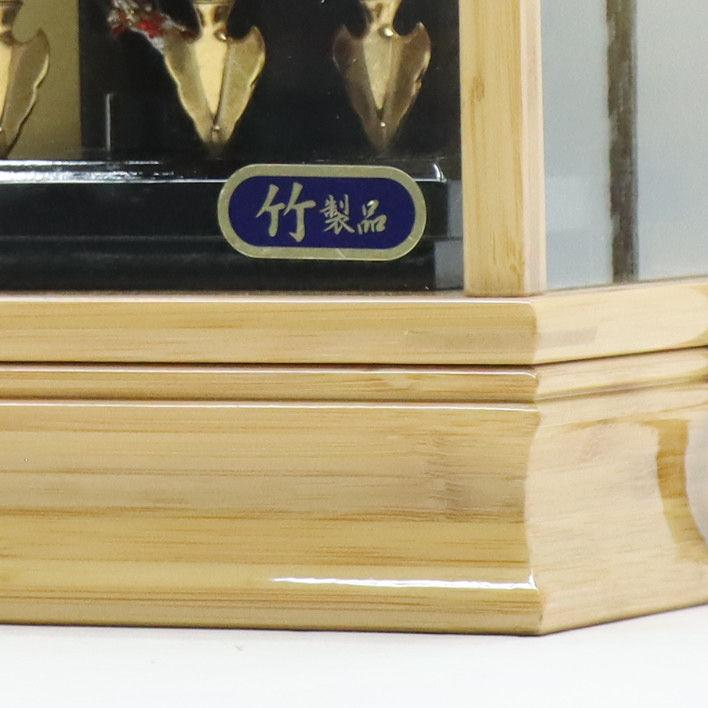 破魔弓 ケース飾り 清和 10号 高さ45cm 竹製ケース 2024-ys079の画像