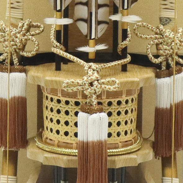 破魔弓 ケース飾り 新輝 20号 高さ70cm 木目ケース 2024-ys093の画像