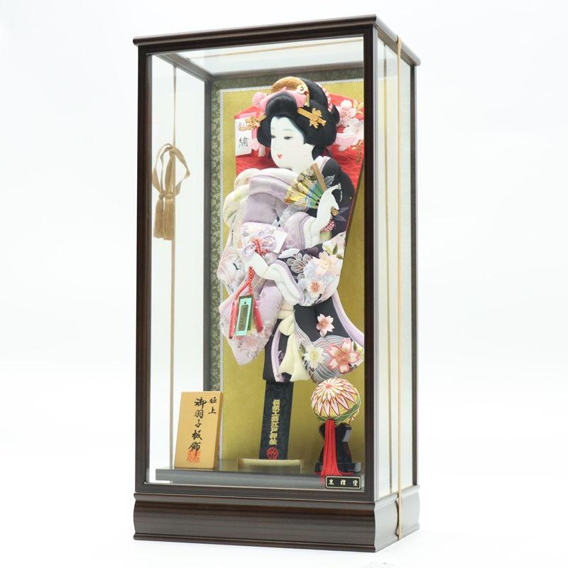 羽子板 ケース飾り 桜華 17号 極上 江戸押絵羽子板 高さ67cm 黒檀塗り