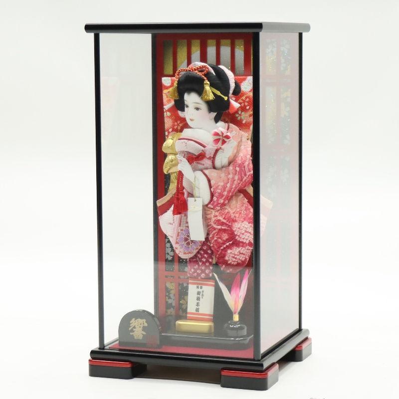 黒塗り羽子板10号羽子板飾り 羽子板 ケース飾り 響 10号 絞り 高さ45cm 黒塗りラメ赤ケース 2024