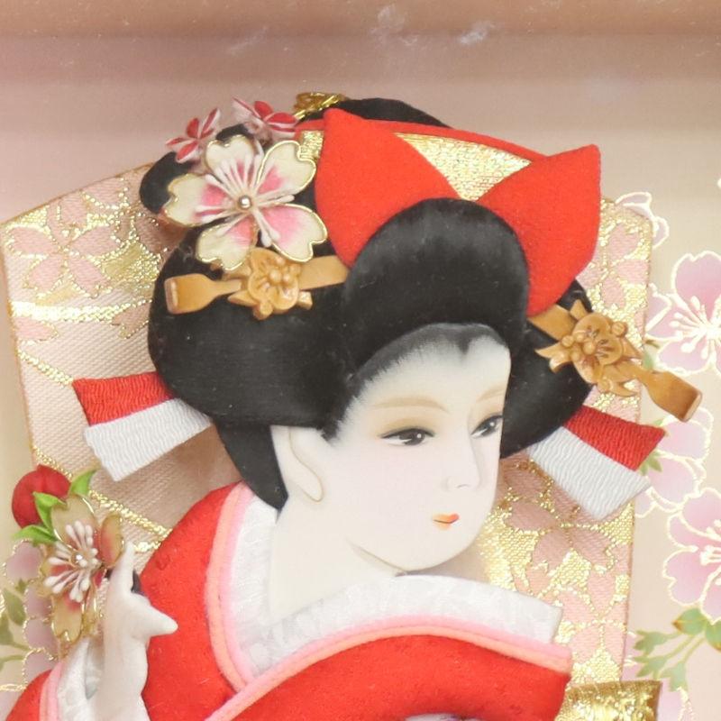 羽子板 壁掛け飾り 葵 8号 友禅 高さ33cm 桧ケース 額（壁掛け可） 2024-ys173の画像