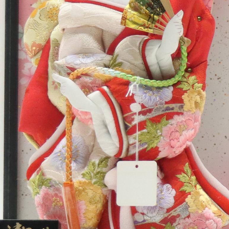 羽子板 ケース飾り 桜華 10号 刺しゅう 高さ44cm 黒塗りケース 2024-ys200の画像