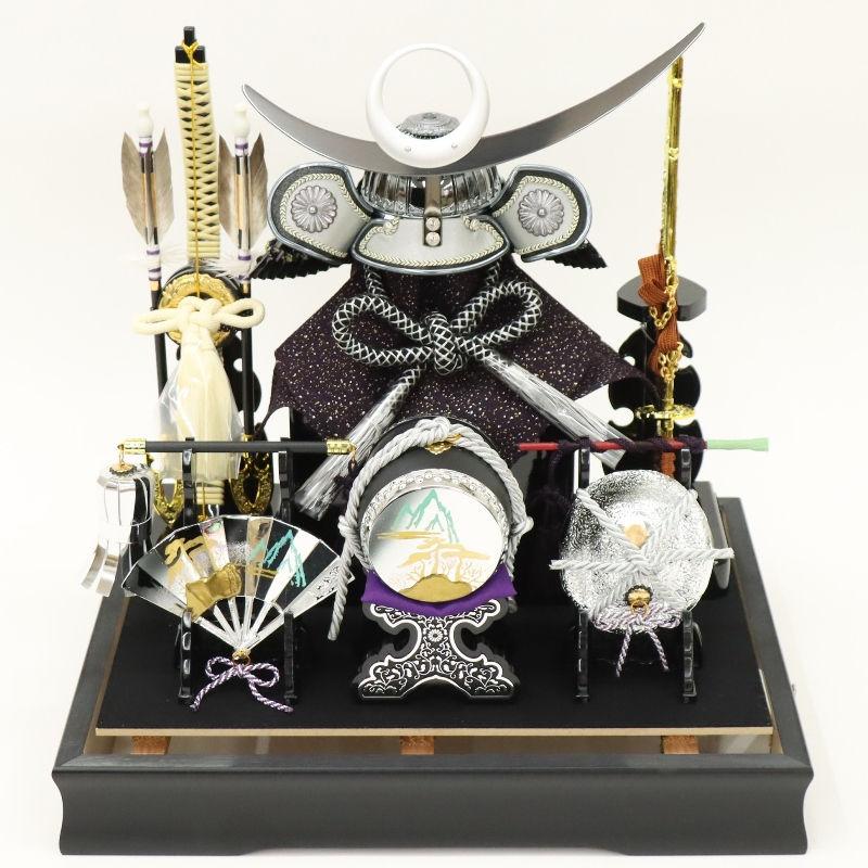 五月人形 ケース入兜 藤翁作 0 翠 上杉謙信 ガラスオルゴール付 2025