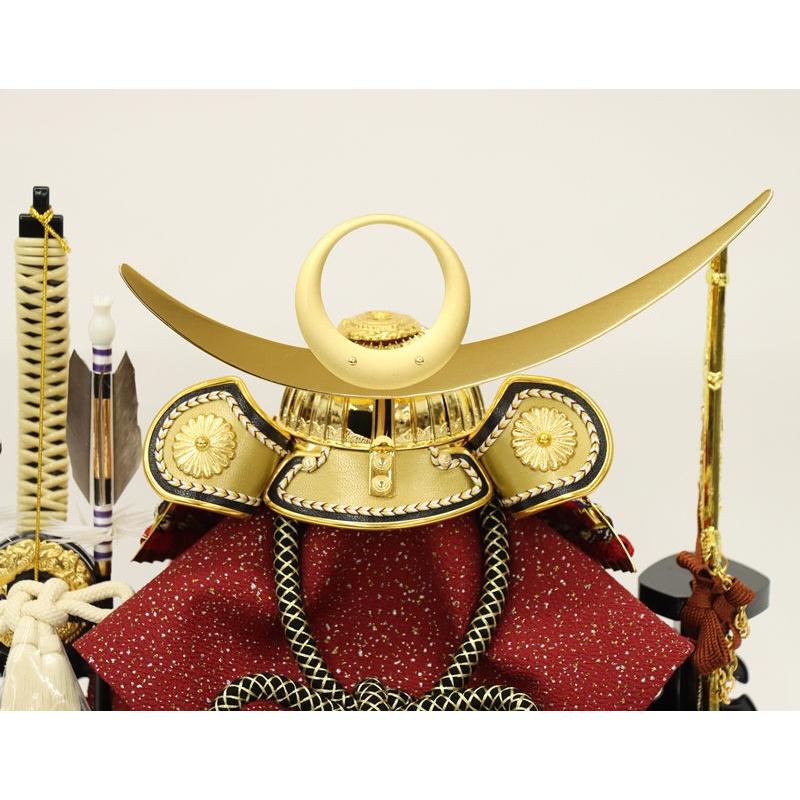 五月人形 ケース入兜 翠 上杉謙信（金） ガラスケースオルゴール