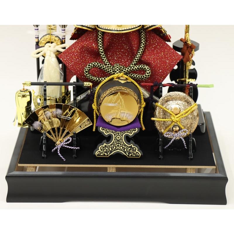 五月人形　ガラスケース入　上杉謙信公　 オルゴール付 五月人形 ケース入兜 翠 上杉謙信（金） ガラスケースオルゴール