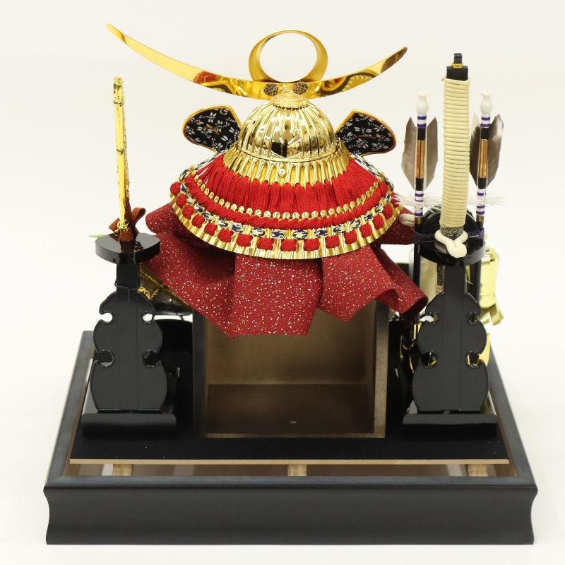 五月人形 ケース入兜 翠 上杉謙信（金） ガラスケースオルゴール