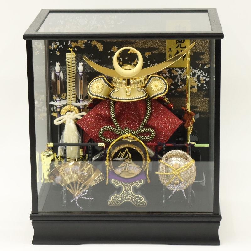 五月人形 兜 ガラスケース入り 久月 五月人形 兜ケース飾り 10号 兜 取付ケース入 ガラスケース