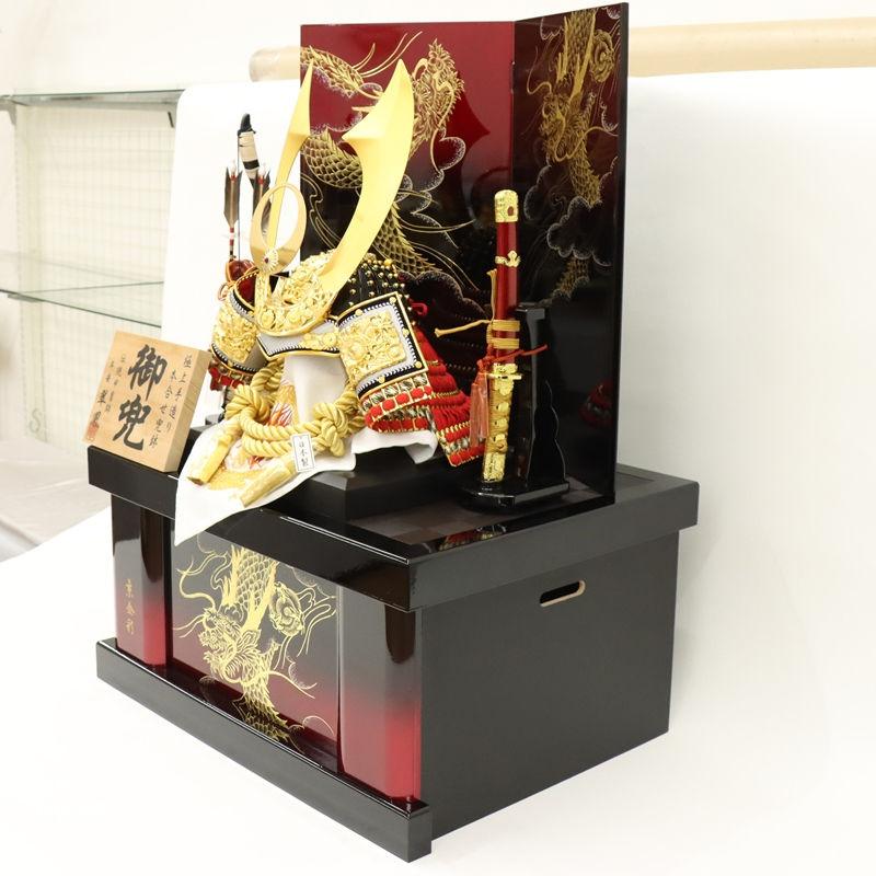 五月人形 兜飾り着用収納飾 翠鳳作 25号 美少年戦士 レッド 京金彩
