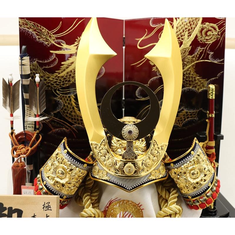 五月人形 兜飾り着用収納飾 翠鳳作 25号 美少年戦士 レッド 京金彩