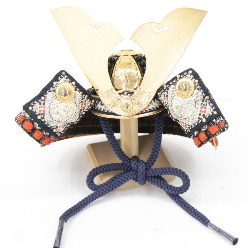 五月人形 兜飾り平飾 加藤一冑作 1/4号 伊織 濃茶塗金屏風 2025-tb070