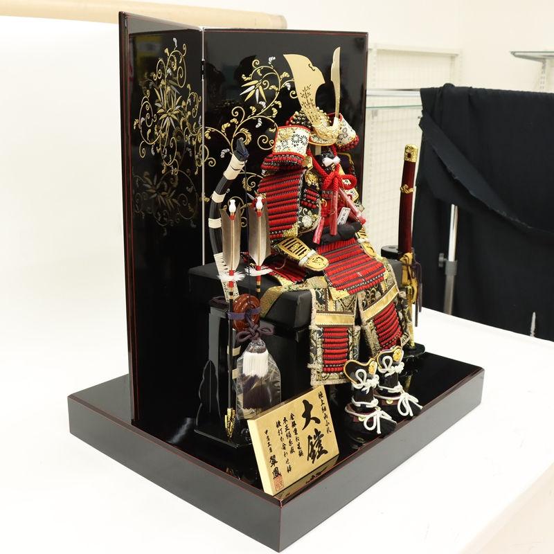 五月人形 鎧飾り平飾 翠鳳作 7号 不動神 大鎧 研出笹唐草 2025-tb126