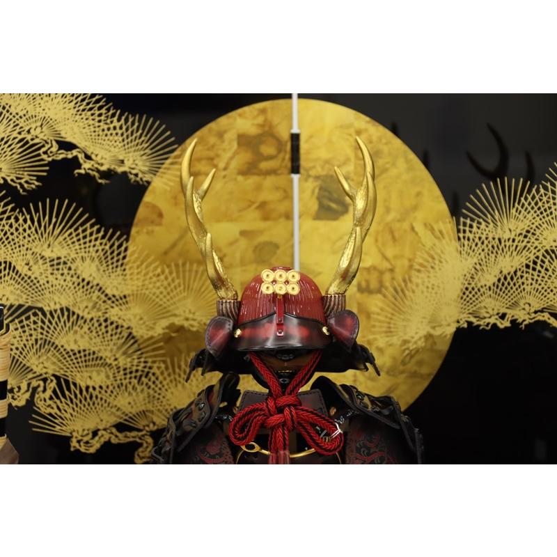 五月人形 鎧飾り平飾 雄山作 7号 蒼士 真田幸村 研出松月 2025-tb128