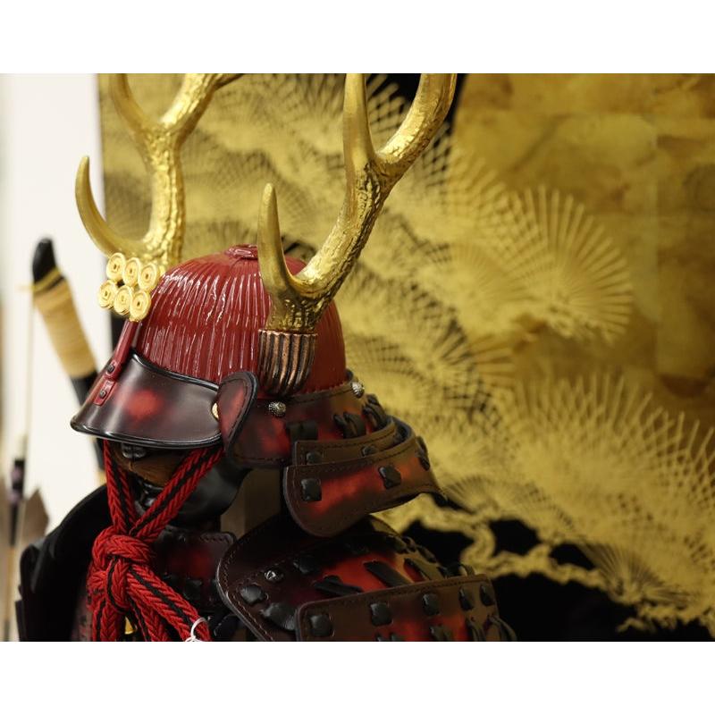 五月人形 鎧飾り平飾 雄山作 7号 蒼士 真田幸村 研出松月 2025-tb128