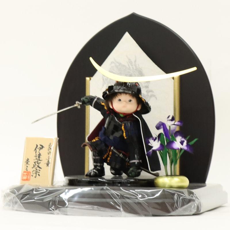 五月人形 子ども大将平飾 壹三作 太刀 もののふ童 英雄見参 伊達政宗鎧着大将 龍麻和紙LED照明付 2025-tb150 幅45cm_16