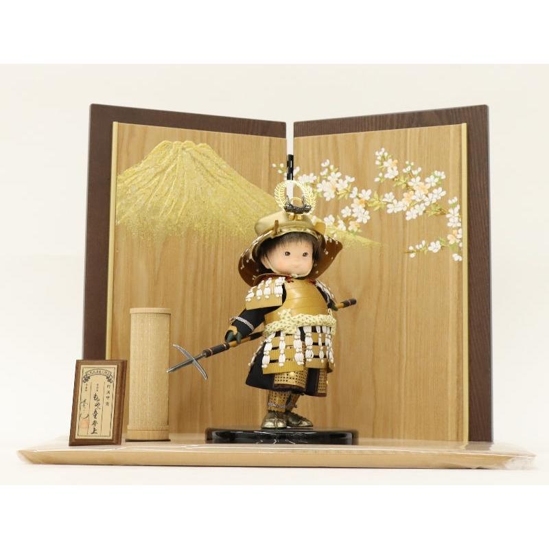 五月人形 子ども大将平飾 壹三作 槍 もののふ童 英雄参上 徳川家康鎧着