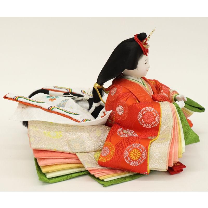 雛人形 親王平飾り 若菜（わかな） 小出松寿 四寸 親王 黄櫨染 おぼこ雛 箔押・黒布屏風 2025-tg051 幅60cm_13