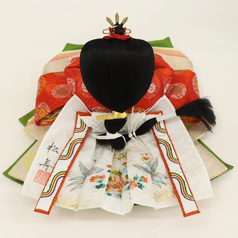 雛人形 親王平飾り 若菜（わかな） 小出松寿 四寸 親王 黄櫨染 おぼこ雛 箔押・黒布屏風 2025-tg051 幅60cm_11