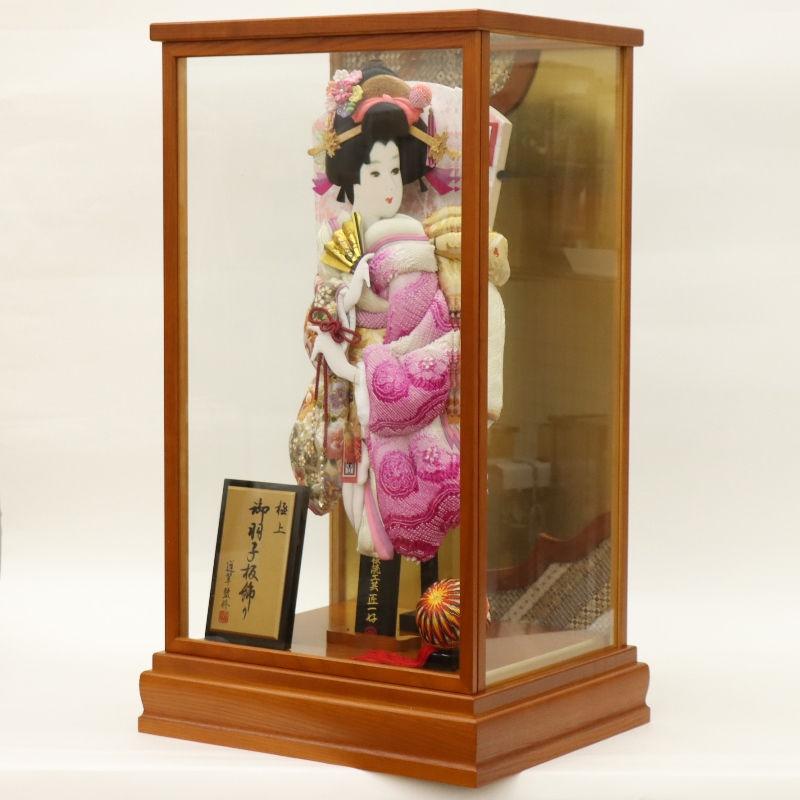 羽子板 ケース飾り ゆずは 23号 高さ92cm 正絹刺繍四季ぼかし 匠一好