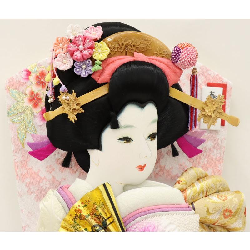 羽子板 ケース飾り ゆずは 23号 高さ92cm 正絹刺繍四季ぼかし 匠一好