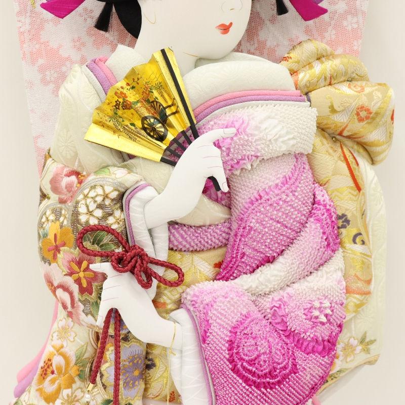 羽子板 ケース飾り ゆずは 23号 高さ92cm 正絹刺繍四季ぼかし 匠一好
