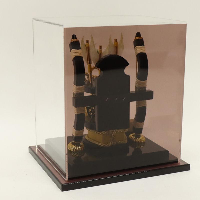 破魔弓 ケース飾り 望 7号 高さ22cm ブラウン アクリル クリアケース 2025-ts065の画像
