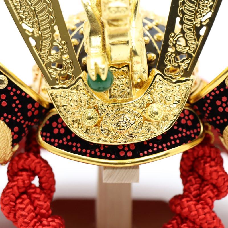 五月人形 兜 収納飾り 8号 飛龍 幅38cm 透彫り龍鍬形 茶/格子 金彩龍屏風_8