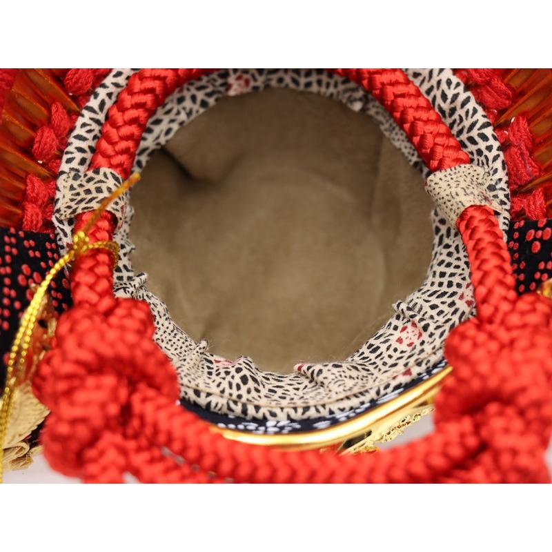 五月人形 兜 収納飾り 8号 飛龍 幅38cm 透彫り龍鍬形 茶/格子 金彩龍屏風_11