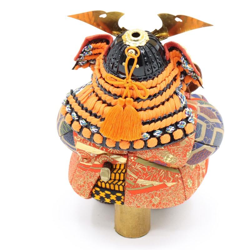 五月人形 木目込み子ども大将 平飾り 大里彩作 架 幅57cm 描き目 茶艶
