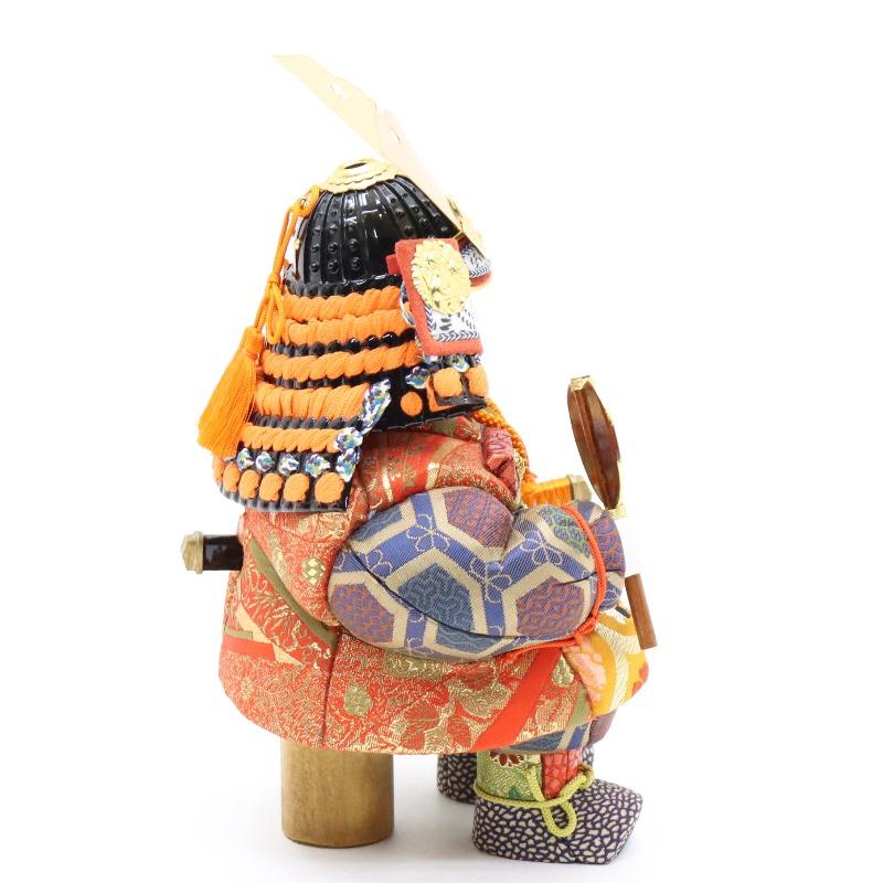 五月人形 木目込み子ども大将 平飾り 大里彩作 架 幅57cm 描き目 茶艶