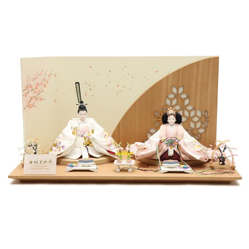 雛人形 親王平飾り 金桜流水に桃と紫桜 田村芙紗彦 京十一番 親王 桜