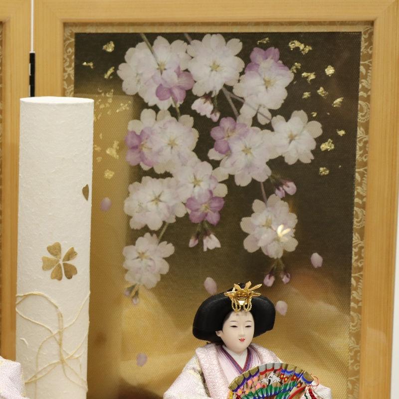 雛人形 収納飾り 奏乃〜かのん 雅舞 小三五 親王 正絹袋帯 押し花収納