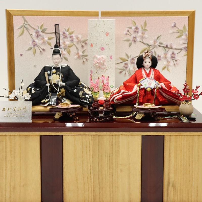雛人形 収納飾り 春乃音 田村芙紗彦 京十一番 親王 雪輪桜刺繍 あずさ