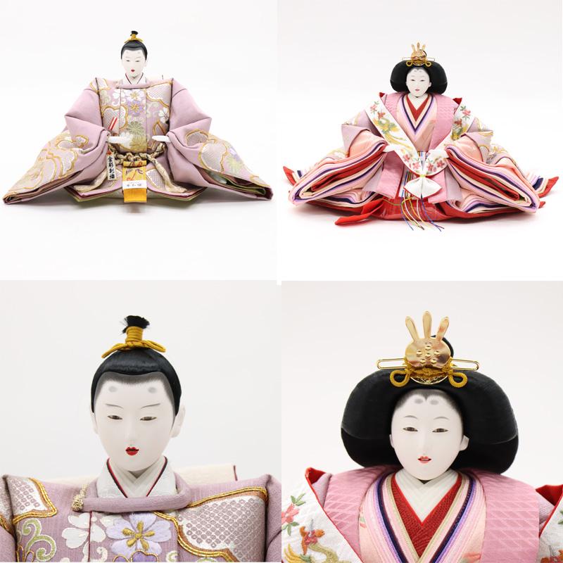 雛人形 五人三段飾 若菜 八番 5人 幅185cm 金駒刺繍 格子付き落とし