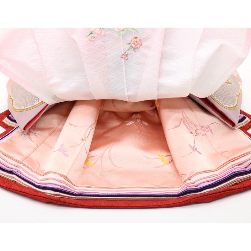 雛人形 五人三段飾 若菜 八番 5人 幅185cm 金駒刺繍 格子付き落とし