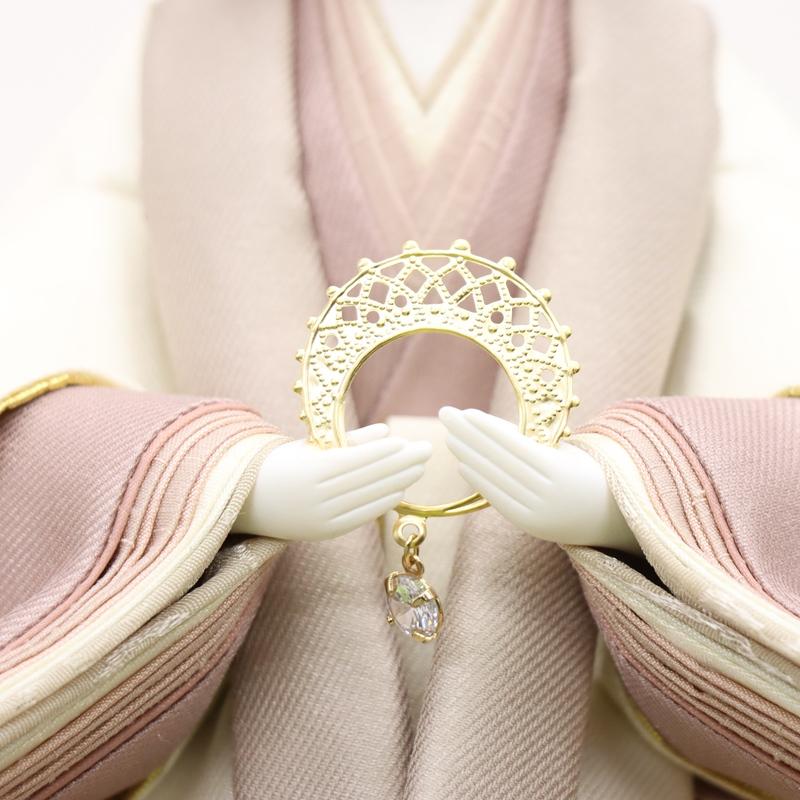 雛人形 親王ケース飾 HAKUYOU HINADOLL 大芥子 2人 幅55cm 金糸刺繍 アクリルケース 白木_8