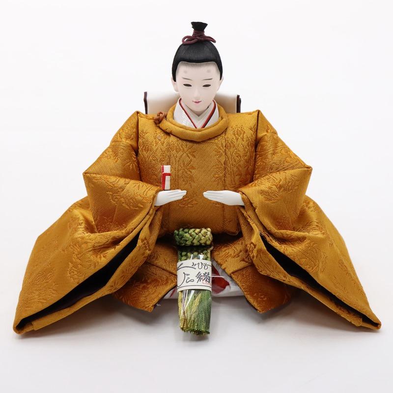 雛人形 親王収納飾 琴音 芥子 2人 幅60cm 黄櫨染（こうろぜん） 金彩桜