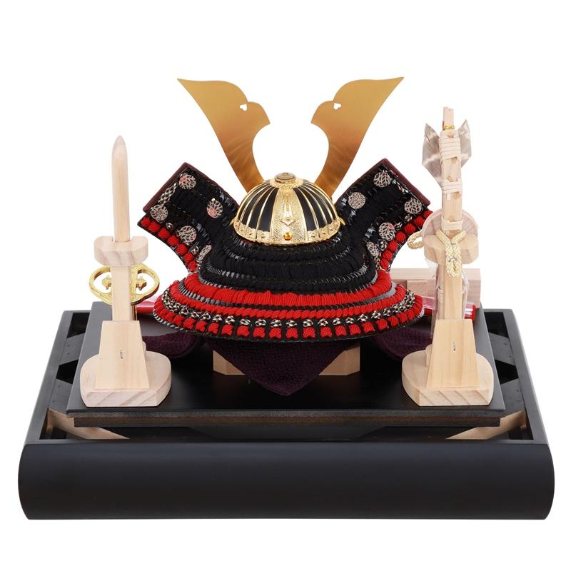 五月人形 兜飾りケース入 DEMOWA 幅30cm 1/6 アクリルケース 黒艶消し