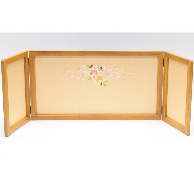 雛人形　桃の節句　屏風刺繍8号 倫光カスミに桜 雛人形 京都・二世 三宅玄祥作 11番 正絹西陣織 「手描き桜」ヒノキ枠