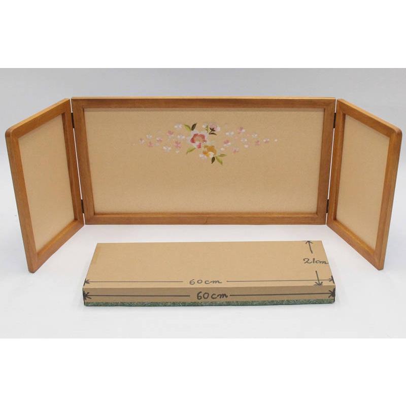 アウトレット品 雛人形屏風単品 13号華屏風 ケヤキ刺繍菱型桜倫光G