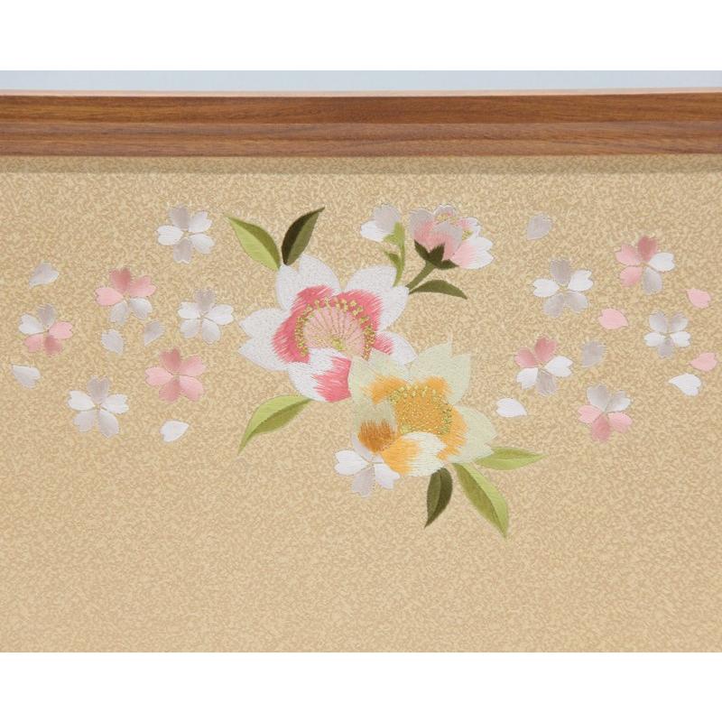 アウトレット品 雛人形屏風単品 13号華宝屏風 ケヤキ刺繍菱型桜倫光G