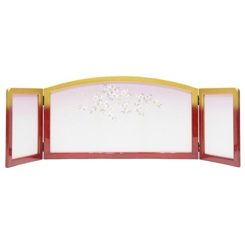 アウトレット品 雛人形屏風単品 13号祇園屏風 ワイン/金刺繍古代桜紫ボカシ倫光白G 21ya1136 A-143sb