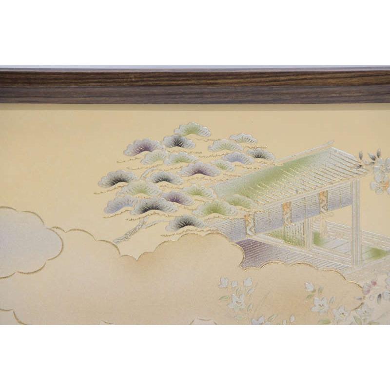 アウトレット品 雛人形屏風単品 13号三月屏風 桂 金彩御所桜飛翔柄