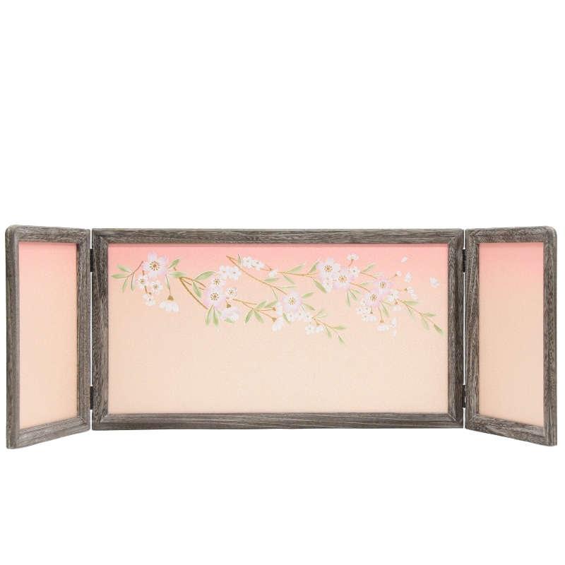アウトレット品 雛人形屏風単品 13号三月屏風 古都 神代金彩しだれ桜ピンク 21ya1412 sn223