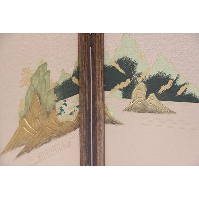 アウトレット品 五月人形屏風単品 25号五月屏風 古代 盛上山水