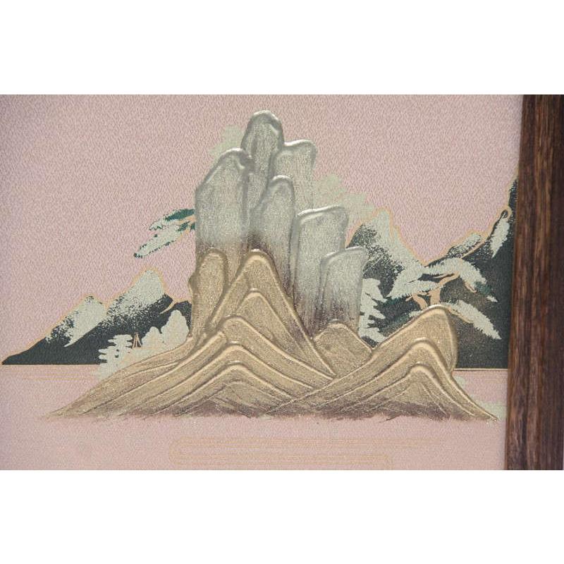 アウトレット品 五月人形屏風単品 25号五月屏風 古代 盛上山水