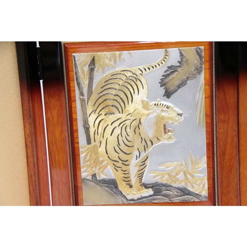 アウトレット品 五月人形屏風単品 18号承明 雫彫金龍虎 21ya1566 C