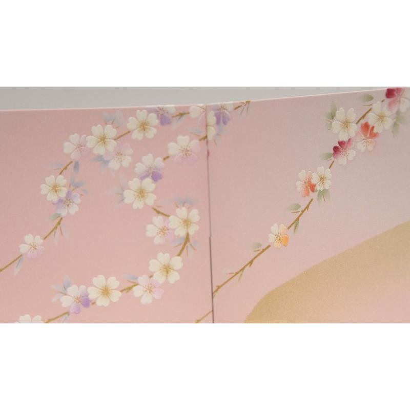 桜デザイン屏風 ピンク 毛せん付き 桜デザイン屏風ピンク毛せん付き