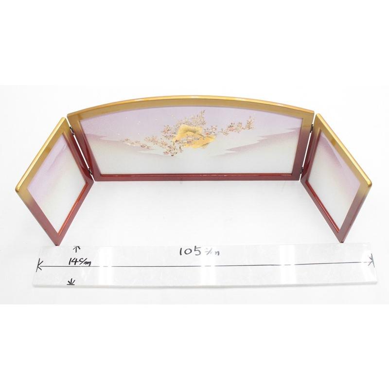 屏風　三月屏風　花だより金彩 アウトレット品 雛人形屏風単品 三月三曲屏風 13号屏風D