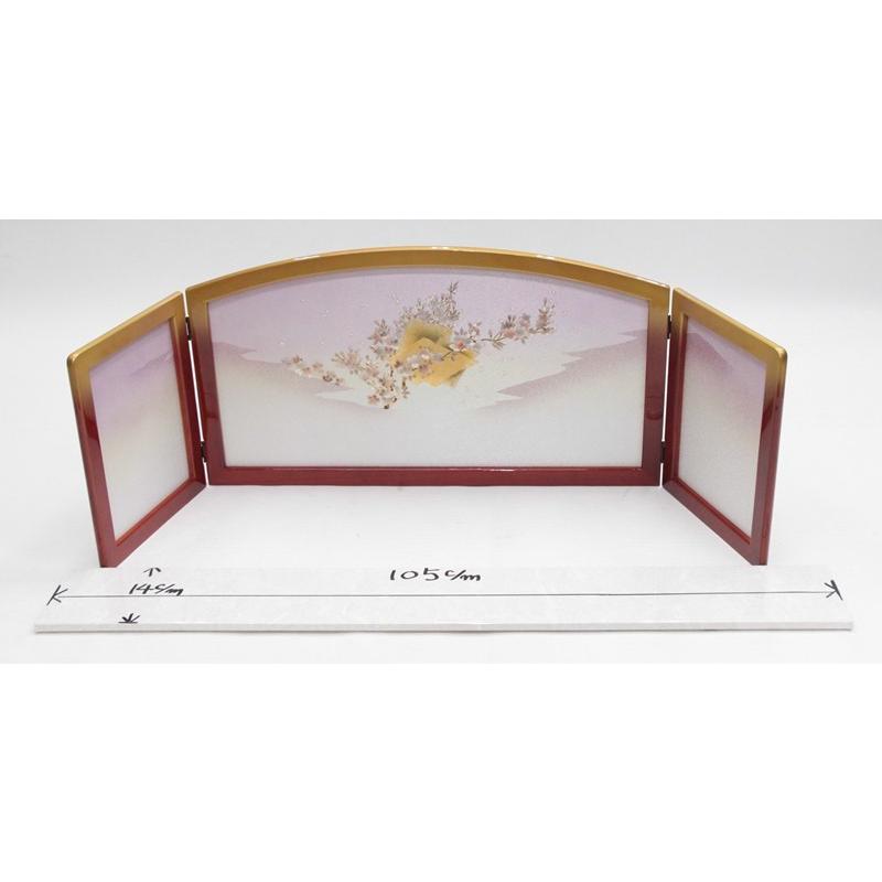 三月三枚折屏風　40号　梅と御所車 屏風 梅と御所車 三月三枚折屏風 40号 | Pay ID