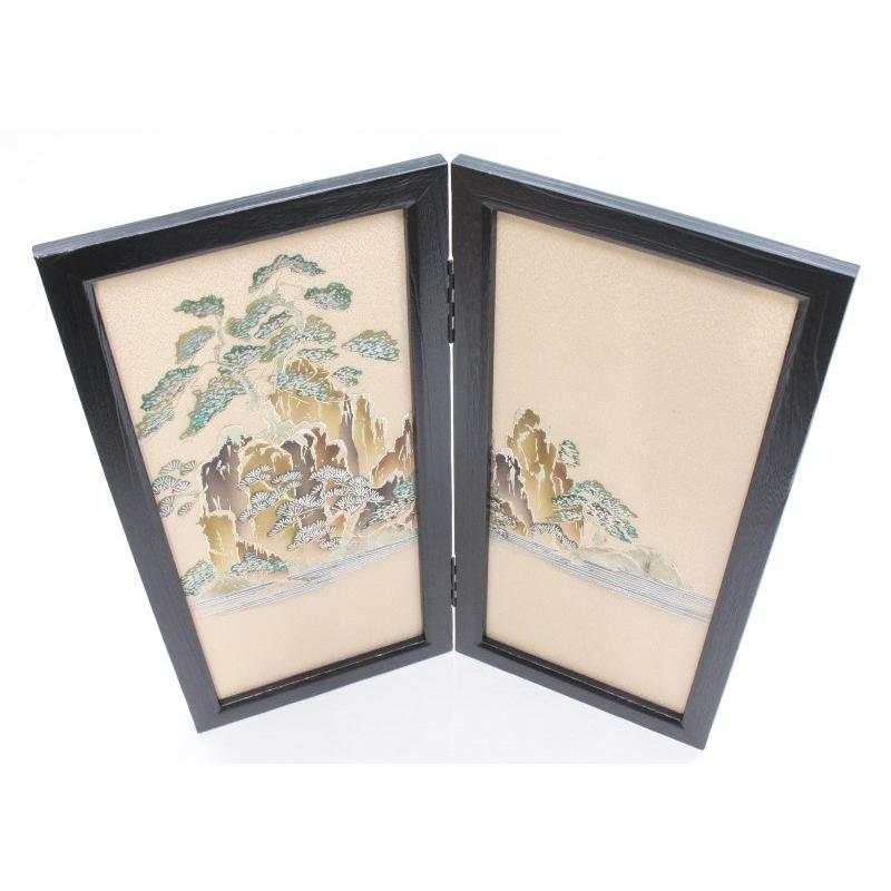 アウトレット品 五月人形屏風単品 25号五月屏風 二曲 松 21ya2051 K2021-72の画像